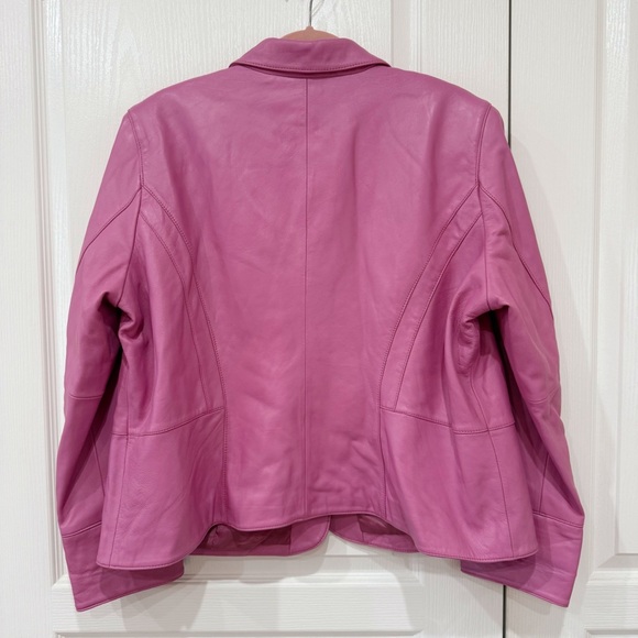 Vintage Pink Leather Blazer - Picture 2 of 10
